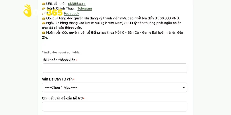 Các hình thức liên hệ Ok365 nhanh chóng và thuận tiện